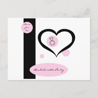 Pink Pinstripe Bachelorette Party Postcard