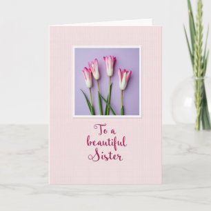 Pink Pinstripe Mothers Day Card