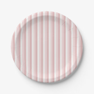 Pink Pinstripes Paper Plate