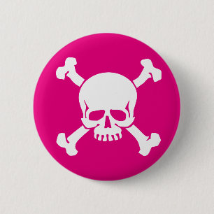 Pink Pirate 6 Cm Round Badge