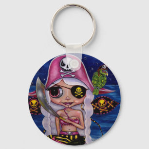 Pink Pirate Fairy Key Ring