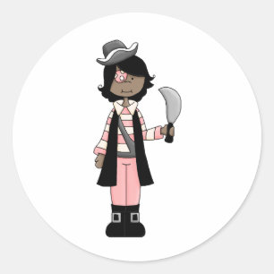 Pink Pirates · Pirate Girl #5 Classic Round Sticker
