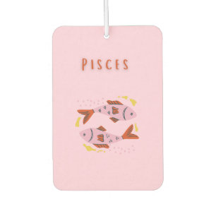 Pink Pisces, zodiac, star sign print Car Air Freshener