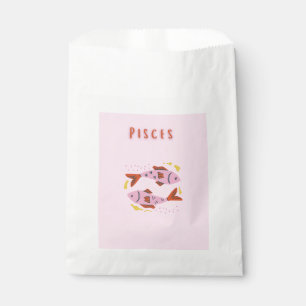 Pink Pisces, zodiac, star sign print Favour Bag