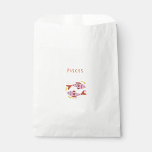 Pink Pisces, zodiac, star sign print Favour Bag