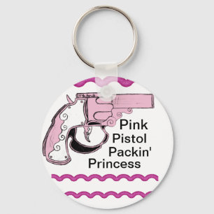pink pistol packin princess keychain key chain fob