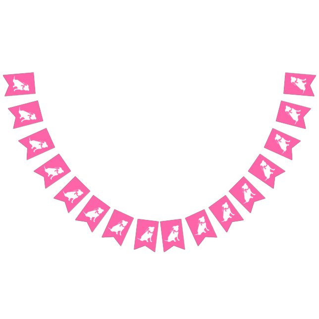 Pink Pit Bull Dog Baby Shower Bunting (All)