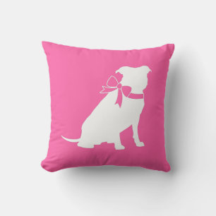 Pink Pit Bull Dog Baby Shower Cushion