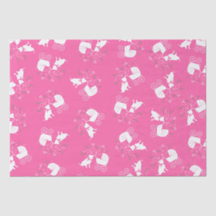 Pink Pit Bull Dog Baby Shower Tissue Paper