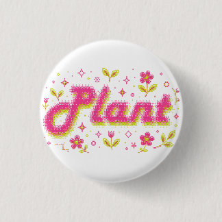pink Pixel type  3 Cm Round Badge