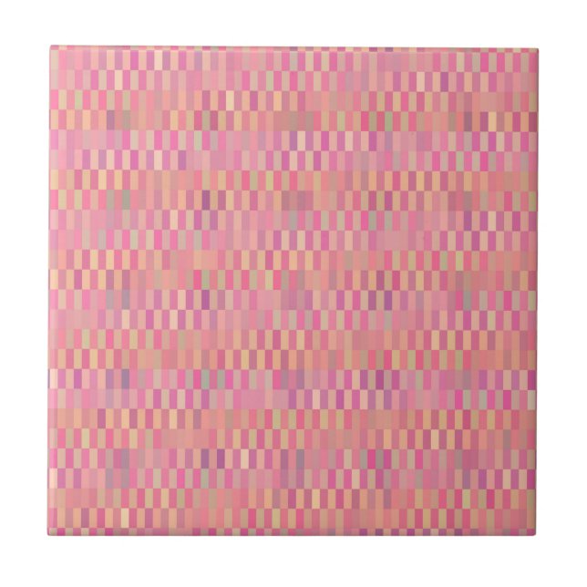 Pink Pixels Ceramic Tile (Front)