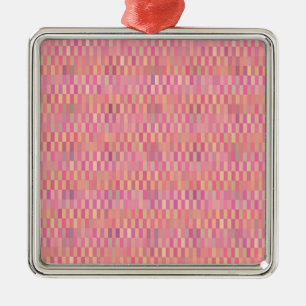 Pink Pixels Metal Ornament