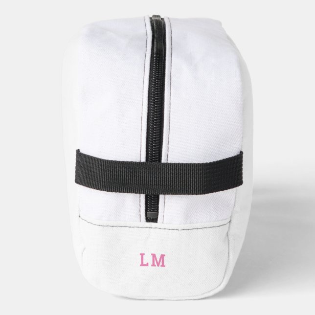 Pink PKBL Social Club Crest Monogram Pickleball Dopp Kit (Left)