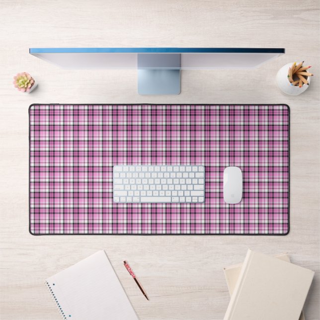 Pink Plaid Art Desk Mat (Office 1)