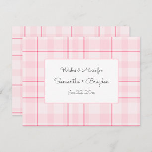 Pink Plaid Baby Shower Advice Cards