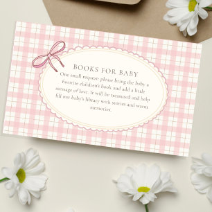 Pink Plaid Book for Baby Girl   Little Chick Enclosure Card