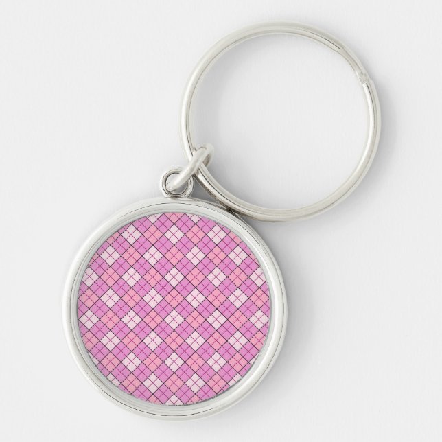 Pink Plaid Key Ring (Front)