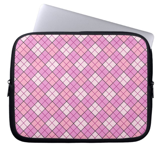Pink Plaid Laptop Sleeve (Front)