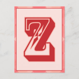 Pink Plaid Letter "Z" Typography Banner Card