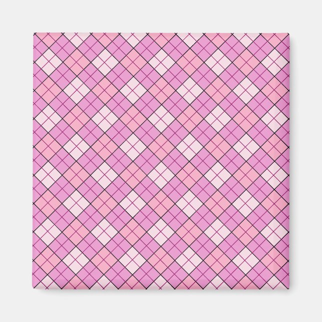 Pink Plaid Magnet (Front)
