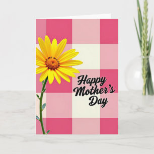 Pink Plaid Mothers Day Card