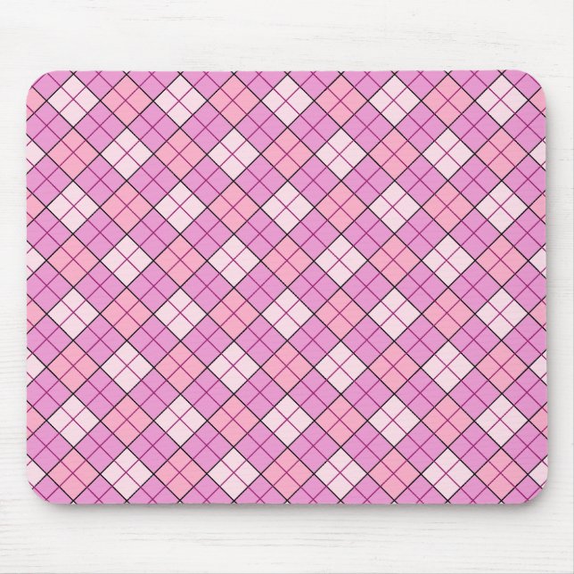Pink Plaid Mousepad (Front)