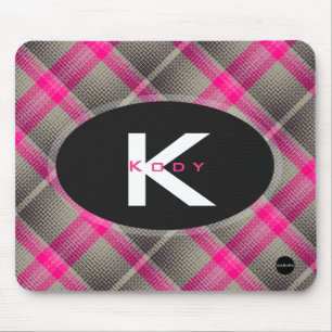 Pink Plaid Mousepad - HAMbyWG
