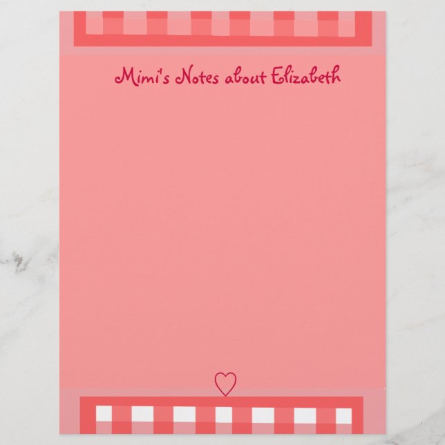 Pink Plaid Paper (Front)