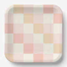 Pink Plaid Paper Plate