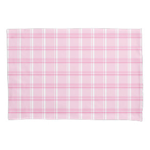Pink Plaid Pattern Pillowcase