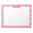 Pink Plaid Pattern Sketch Pad