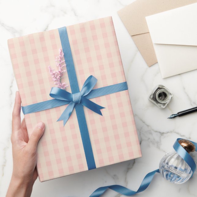 Pink Plaid Pattern Wrapping Paper (Gifting)