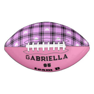 Pink Plaid Personalised Name Number and Team       Football