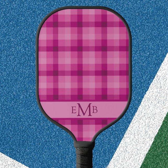 Pink Plaid Preppy pickleball paddle (Creator Uploaded)
