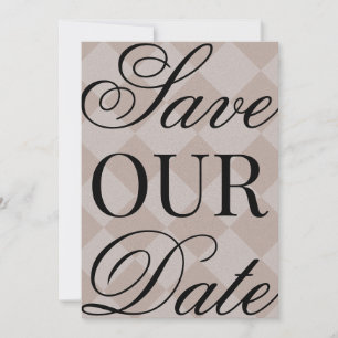 Pink Plaid Save The Date Invitation