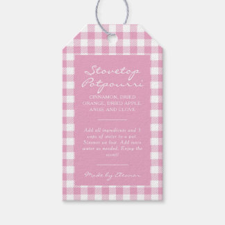 Pink Plaid Simmer Pot Kit Gift Tags