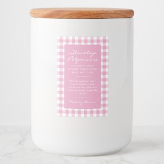 Pink Plaid Simmer Pot Kit Label