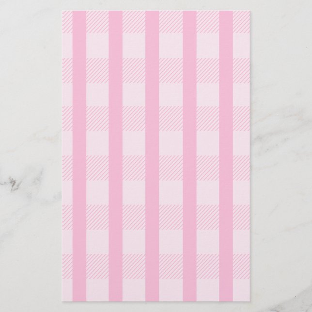 Pink Plaid Stationery (Front)
