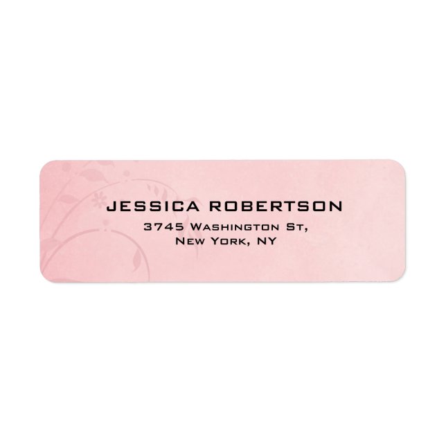 Pink Plain Elegant Modern Trendy Return Address Label (Front)