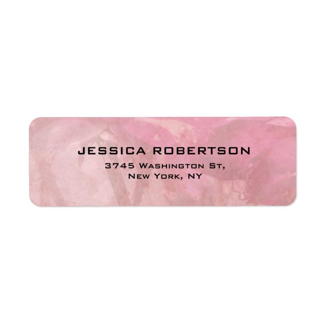 Pink Plain Elegant Modern Trendy Return Address Label (Front)