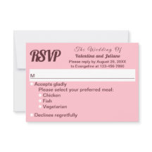 Pink Plain Text Wedding RSVP