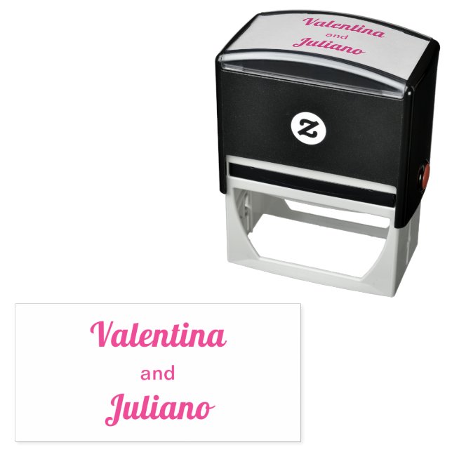Pink Plain Text Wedding Stamp (In Situ)
