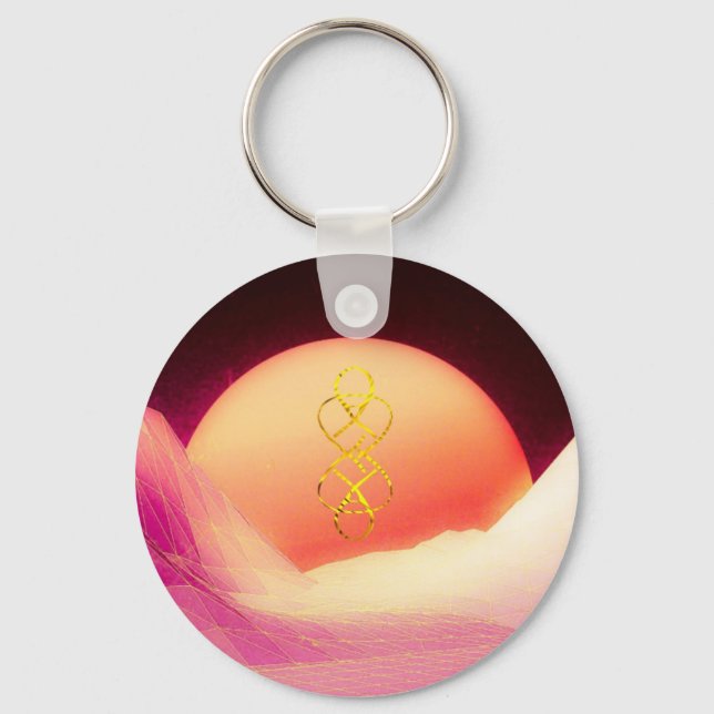 Pink Planet Sunset Key Ring (Front)