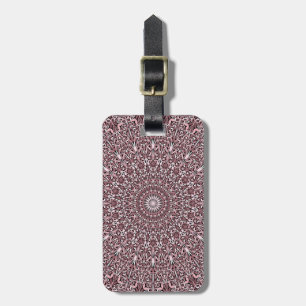 Pink Plant Mandala Luggage Tag