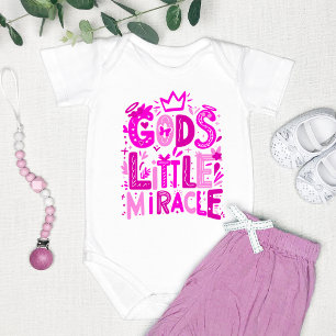 Pink Playful "God's Little Miracle" Baby Bodysuit