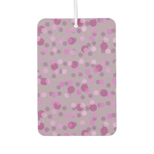 pink, plum and faded purple polka dots car air freshener