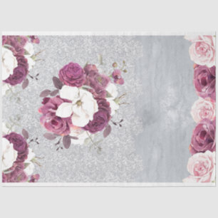Pink & Plum Floral Lace Tissue Paper