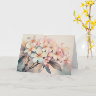 Pink Plumeria at Dawn Greeting Card