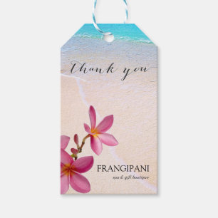 Pink Plumeria Beach Wedding or Business Custom Gift Tags