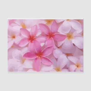 Pink Plumeria Flower Pattern Tissue Paper
